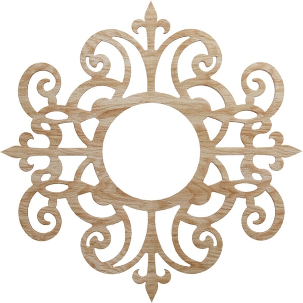 Ekena Millwork Dijon Wood Fretwork Pierced Ceiling Medallion, Red Oak, 26"OD x 8 1/2"ID x 3/8"T CMWP26X26X0375DIRO - main